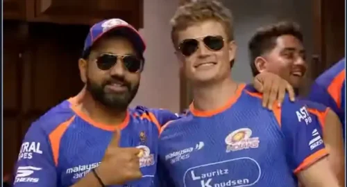 Rohit sharma and Rayan Rickelton Holding Black Sunglasses